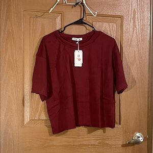 UEU Burgundy Short Sleeve Top